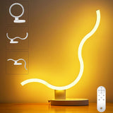 EPABINA Circular Small Nightstand Lamp for Bedroom with Remote Control, Warm White Transformable Bedside Led Table Lamp for Livi