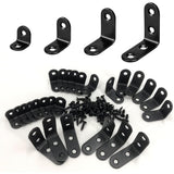 QSJ 26 PCS Corner Bracket Brace Set Stainless Steel 90-Degree Corner Braces 0.78/0.98/1.18/1.57with 64pcs Screws for Wood Furnit