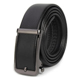 Zacharias MenS Faux Leather Business Buckle Autolock Belt Ss113 (Black_Free Size) (Pack Of 1)