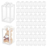 BENECREAT 60Pcs 2.3x2.3x4 Inch Transparent PVC Favor Boxes, Rectangle Bow Knot Pattern Clear Wedding Party Favour Boxes for Cand