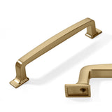 CABDM 10 Pack Bruhsed Gold Cabinet Pulls 5 Inch(128mm) Hole Center Vintage Brushed Brass Cabinet Hardware Kitchen Cabinet Handle