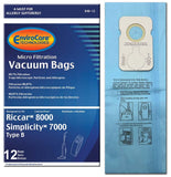 EnviroCare Replacement Micro Filtration Vacuum Cleaner Dust Bags Designed to Fit Riccar 8000, 8900 and Simplicty Type B Uprights