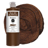 DA VINCI PAINTS Professional Artist Fluid Acrylic Paint, Burnt Umber, 16oz