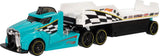 Hot Wheels Super Rigs, Toy Transporter Truck & Toy Car In 1:64 Scale (Styles May Vary)