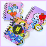 GIGGLES WORLD HAPPINESS WRAPPED IN CUTENESS Kawaii Cartoon Mini Spiral Notebook Set for Kids | Cute Pocket Diary Memo Pad for Sc