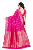 Sugathari Womens Banarasi Saree Pure Kanjivaram Silk Saree Soft New Ladies 2023 Design Wear Pattu Sarees Latest Cotton Party Sari Collections With Blouse Piece For Wedding Sadi (Sam Pari-180 Rani)