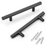 KNOBWELL 20 Pack 4 Inch Black Cabinet Handles Kitchen Cabinet Pulls, Dresser Pulls Drawer Handles Stainless Steel, 6-2/5 Overall