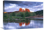 Cathedral Rock Reflected In Oak Creek At Red Rock Crossing, Red Rock State Park Near Sedona, Arizona-Canvas Art-24X18
