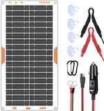OYMSAE White 10W Solar Car Battery Charger Portable 12V Trickle Battery Charger & Maintainer Waterproof Solar Panel for Car Boat
