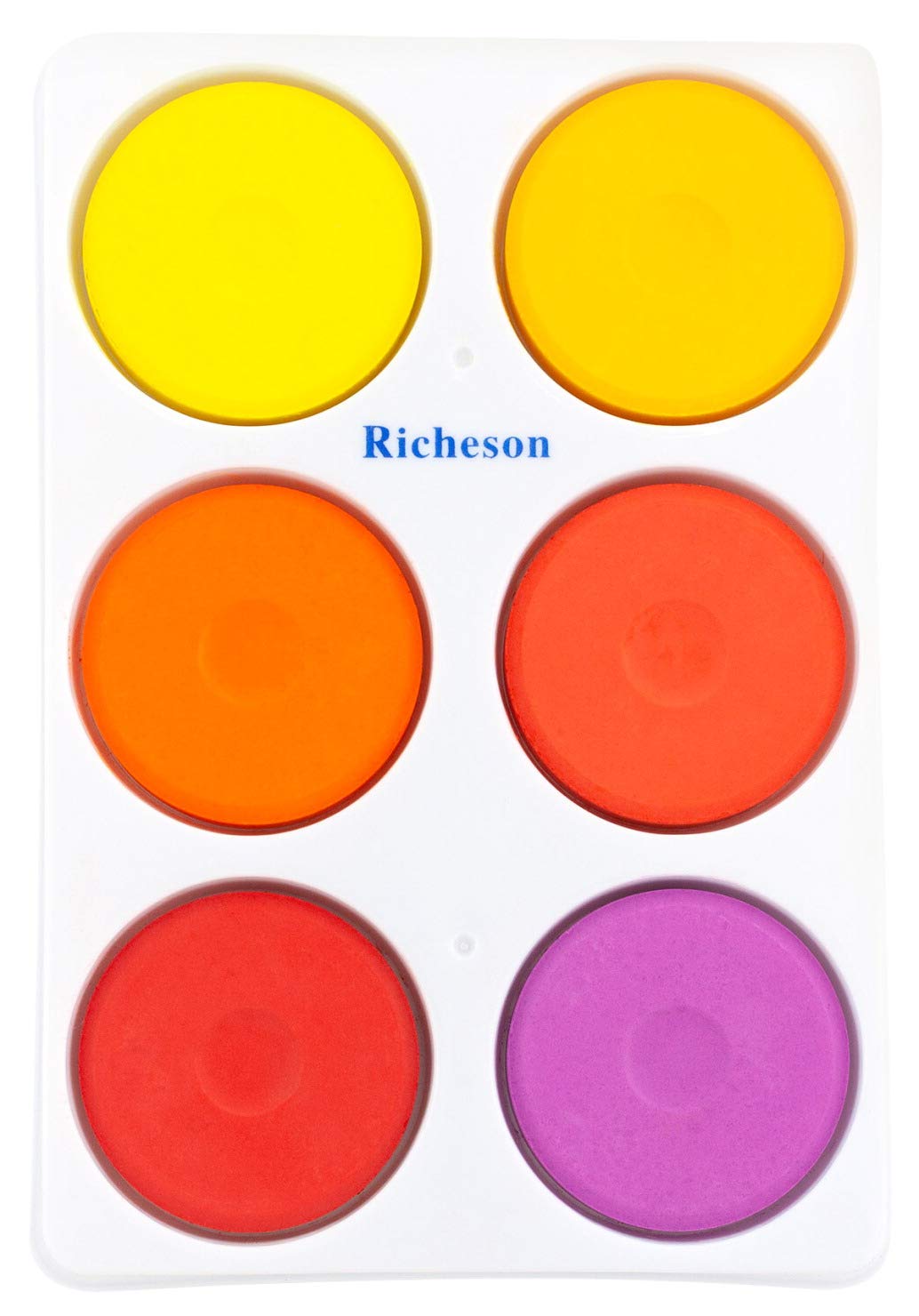 Jack Richeson Large Tempera Cakes, Warm Colors, Set Of 6