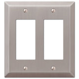 AMERELLE 163RRBN Century Double Rocker Steel Wallplate in Brushed Nickel