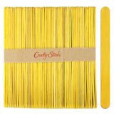 CraftySticks- 50 Pack 4.5 Inch Yellow Popsicle Sticks, Wood Craft Sticks for Crafts, Learning and STEM Basics