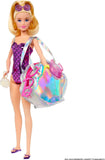 Barbie Clothes, Deluxe Clip-On Beach Bag With Swimsuit And Five Themed Accessories For Barbie Dolls