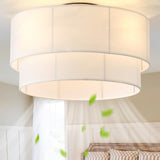 SYDACG Ceiling Fan with Lights Low Profile, 20 Flush Mount Boho Ceiling Fan with Light Remote Control, Bladeless Rattan 6 Speeds
