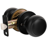 HOSOM Passage Door Knob, Matte Black Door Knobs Keyless Doorknobs for Interior Doors, Hallway, Closet and More, No Locking Door 
