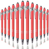 Oddmoal Ballpoint Pen with Stylus Tip, Soft Touch Click Metal Pen, 1.0mm Medium Point, Black Ink, 12 Count(Peach)