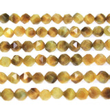 MJDCB Best Sellers Natural Stone Beads Faceted Polygon Golden Tiger Eye Crystal Energy Stone Healing Power for Jewelry Making(8m