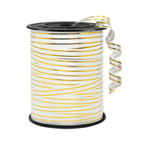 WUYUEJXI White Gold Rimmed Curling Ribbon, 219 Yard Ribbon, Curling Ribbon, Ribbon Curling for Gift Wrapping, Balloon Ribbon, Bi