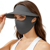 Sannidhi Sun Protection Mask For Women, Summer Cloth Face Cover With Wide Brim Cap, 2 In 1 Upf 50+ Visor Hat And Uv Mask For Bik