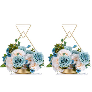 NUPTIO 2 Pcs Wrought Iron Portable Hanging Gold Flower Vase for Party Home Decor Wedding Gifts, Wedding Centerpieces for Tables,
