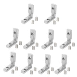 Akso Aoyupe Concealed L-Shaped Strap with Tightening Screws, 2020 Aluminum Profile Assembly Connector Silver Style, 8pcs