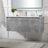 Elegant Decor Rasina 48 Single Porcelain Top Floating Bathroom Vanity In Gray