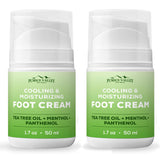 2 Pack Foot Cream for Dry Cracked Feet and Heels - Natural Moisturizer, Corn, Calluses Treatment - Skin, Body Lotion, Panthenol,