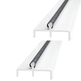 KC Hardware Sliding Door Double Track Replacement 60 Inch White Vinyl Modern Patio Door Track - Pack of 2