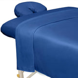 ForPro Professional Collection Premium Microfiber 3Piece Massage Sheet Set, Ocean Blue, UltraLight, Stain, and WrinkleResista
