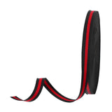 PATIKIL 3/8 Black Red Striped Grosgrain Ribbon, 25 Yard Polyester Fabric Stripe Craft Ribbon Double Faced Design for Bow Gift Wr