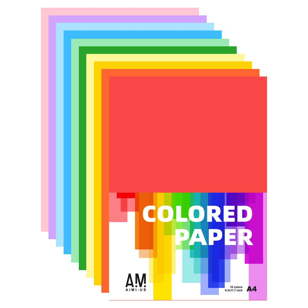 AIMI 80 Sheets Assorted Colors Bulk for School Supplies A4 Copy Paper ...