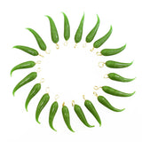 Embroiderymaterial Green Chilli Glass Pendant Charms 20Pcs | Mirchi Charm for Necklace Bracelet Jewellery Making DIY Craft | Gre