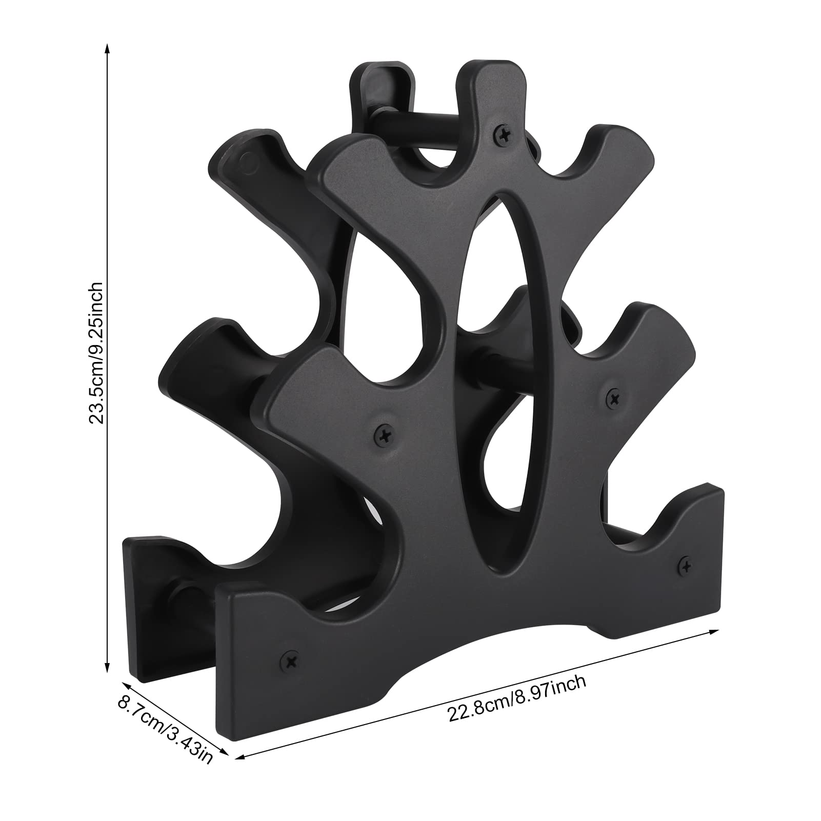 1 Pack Dumbbell Rack Stand-3 Tier Weight Rack for Dumbbells,Plastic Dumbbell Stand A Frame Triangle Small Weight Storage Shelves