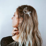 Crystal Moon Hair Clip Bin Barrette for Long Hair Stick Slide Irish Hair Accessories (moon1)