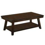 Benjara Wooden Coffee Table with One Open Shelf, Brown