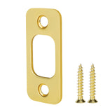 Siwil Deadbolt Strike Plate, Round Corner, Solid Stainless Steel, 1 X 2 1/4, Heavy Duty - 1 Pack, Gold
