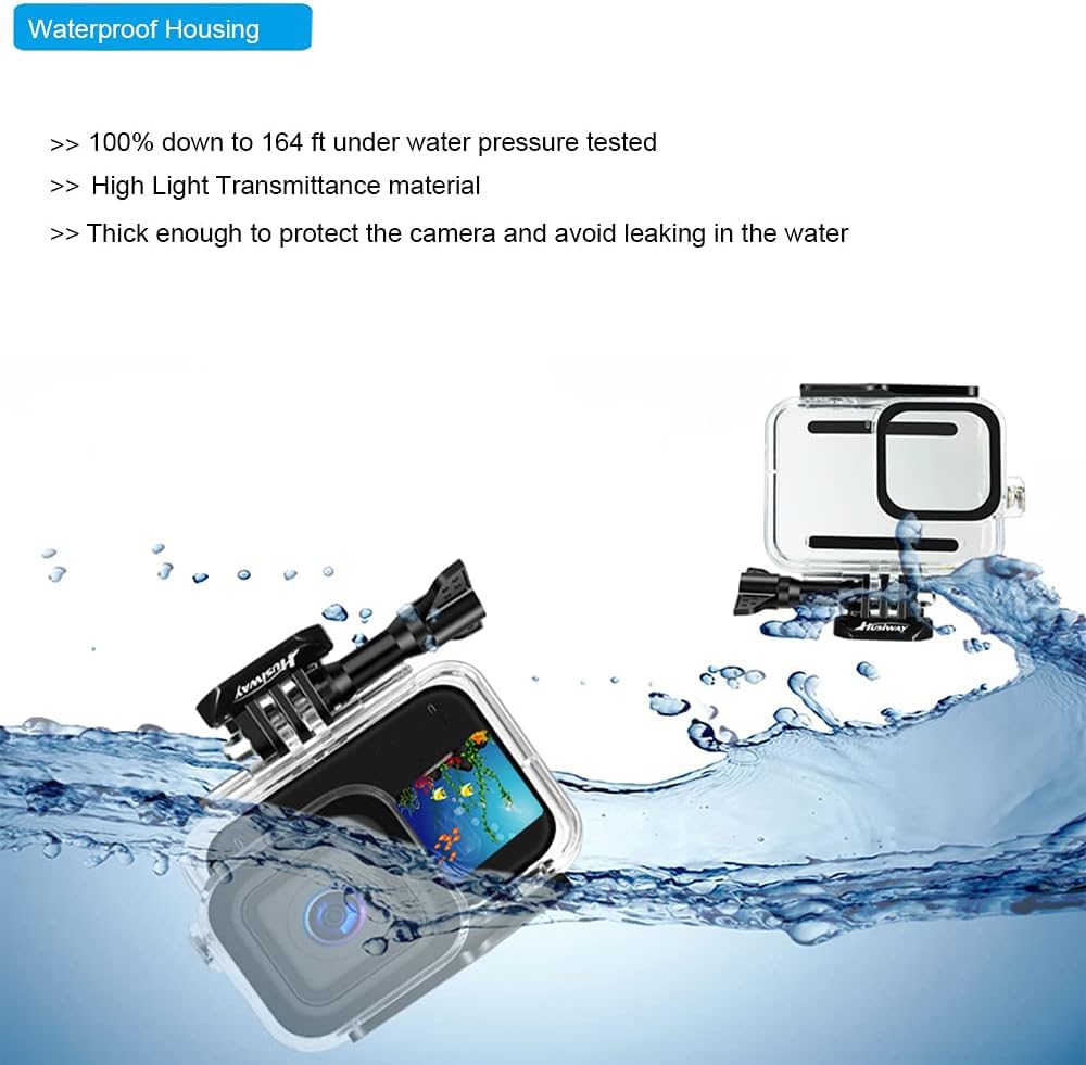 Accessories Kit for Gopro Hero 13 12 11 10 9 Black Waterproof Housing Silicone Case Glass Screen Protector Bundle for Go pro Gop