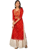 Gosriki Women'S Multi Rayon Straight Kurta With Plazzo (Saina 1001_Xxl) Red,Red,2,B08LG6WLPW