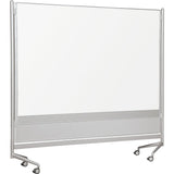 BestRite D.O.C. Porcelain Mobile DryErase Whiteboard, Anodized Aluminum Frame, 6ft x 6ft (661AGDD)