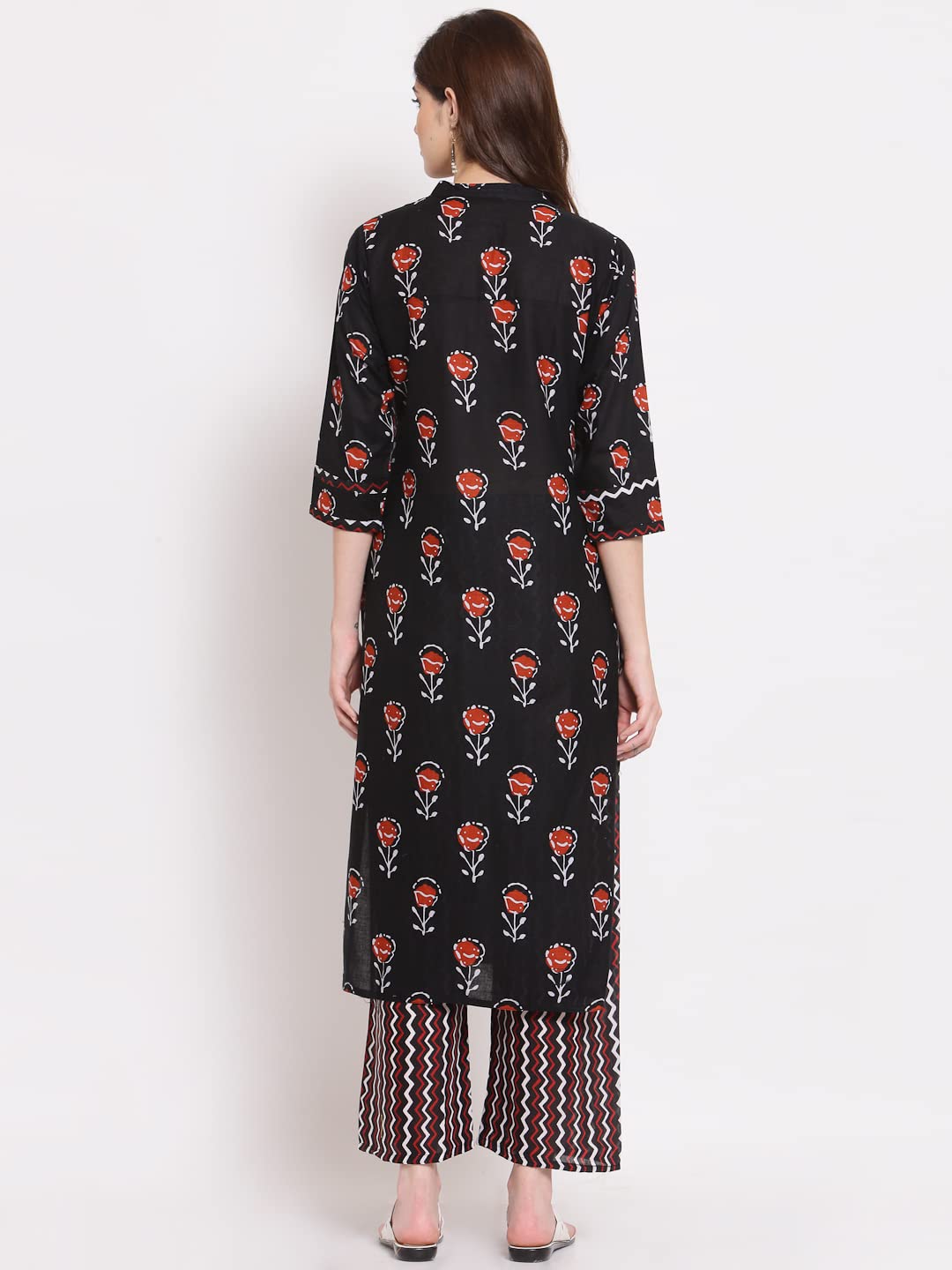 Anni Designer Women'S Cotton Straight Kurta With Pant (Kpt-Cot-10032-Black_Xl_Black_X-Large),Black,XL,Cotton Blend,Straight,Pants