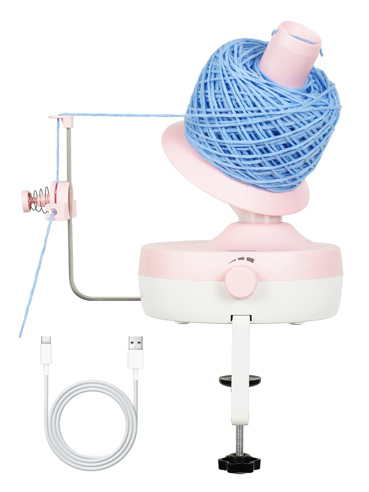 Yocrefun Electric Yarn Winder, Automatic Yarn Ball Winder for Crocheting & Knitting, Stepless Speed, Easy to Use, Efficient Larg