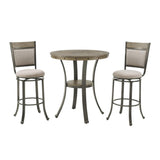 Powell Furniture Franklin 3 Piece Pub Set Pewter