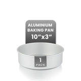 Restaurantware-Met Lux 10 x 3 Inch Straight-Sided Baking Tin, 1 Round Cake Pan - Oven-Ready, Freezable, Anodized Aluminum Round 