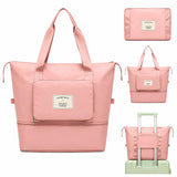 Zollyss Foldable Travel Duffel Bag For Women & Men, Expandable Waterproof Weekender Tote Bag With Shoe Compartment, CarryOn Lug