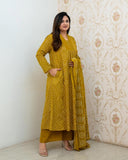 Gosriki Women'S Rayon Viscose Anarkali Printed Kurta With Pant & Dupatta (Vangala Mehandi-Vks01-Gs_Xl_Mehandi_X-Large),Mehandi,,B0F1T21RY6