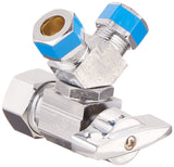 LASCO 069355 Quarter Turn 3Way Valve, 5/8Inch Compression Inlet X 3/8Inch Compression Outlet X 3/8Inch Compression Outlet, 