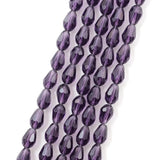 300pcs Czech 12mm Faceted Teardrop Crystal Glass Beads Bulk Amethyst Purple