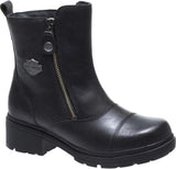 Harley-Davidson Women's Amherst Leather Motorcycle Casual Boot, Black, 6