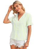 Wedani Women'S Cotton Casual V Neck Top (Medium Green),Green,M