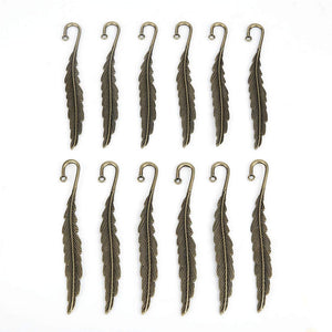 12pc Antique Tibetan Silver Carved Hook Bookmarks Handmade Office Stationery Gift